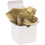 Shipping Supply Metallic Gold Tissue Paper - 30 in x 20 in - 11# Basis Weight Thick - SHP-12248