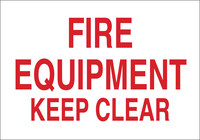 image of Brady B-555 Aluminum Rectangle White Fire Equipment Sign - 10 in Width x 7 in Height - 43288