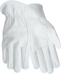 image of Red Steer 1765 White Large Grain Goatskin Leather Driver's Gloves - Keystone Thumb - 1765-L