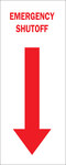 image of Brady Indoor/Outdoor Fiberglass Reinforced Polyester Shutoff Location Sign 69206 - Printed Text = EMERGENCY SHUTOFF - English - 4 in Width - 24 in Height - 754476-69206