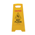 image of Brady Polypropylene V Shape Yellow Floor Stand Sign x 24.5 in Height - 104809, 92252