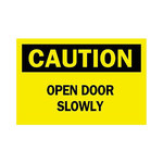 image of Brady B-555 Aluminum Rectangle Yellow Door Sign - 14 in Width x 10 in Height - 41080