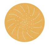 image of 3M 216U Coated Aluminum Oxide Yellow Hook & Loop Disc - Paper Backing - A Weight - P600 Grit - Extra Fine - 5 in Diameter - 20688