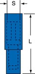 image of 3M Scotchlok MNG14-156DFIK-A Blue Butted Nylon Butted Quick-Disconnect Terminal - 0.99 in Length - 0.19 in Max Insulation Outside Diameter - 0.115 in Inside Diameter - 98117