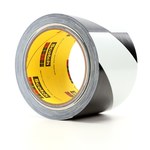 image of 3M 765 Black / White Warning Tape - 3 in Width x 36 yd Length - 5 mil Thick - 98093