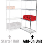 image of 650 lbs Capacity Chrome Shelving Add On Units - 54 in 54 in Height - 8457