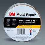 image of 3M 3381 Silver Aluminum Tape - 1.88 in Width x 50 yd Length - 2.7 mil Total Thickness - 07812