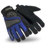 image of HexArmor Chrome Series 4018 Blue/Black/Gray 9 Synthetic SuperFabric/Synthetic Leather Cut and Sewn Mechanic's Gloves - ANSI A6 Cut Resistance