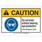 image of Brady B-302 Polyester Rectangle White PPE Sign - 14 in Width x 10 in Height - 144195