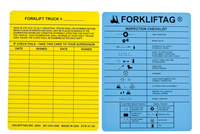 image of Brady Forkliftag FLT-ETSI51 Blue / Yellow Vinyl Forklift Tag Insert - 7 5/8 in Width - 5 3/4 in Height - 754476-14275