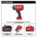 image of Milwaukee M18 FUEL REDLITHIUM FORGE High Torque Impact Wrench w/ Friction Ring Kit 2967-21F - M18 Lithium Battery - 1200 ft/lb Max