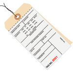 image of G15193 Inventory Tags 2 Part Carbonless #8 Pre-Wired - White/Manila - 6 1/4 in x 3 1/8 in - 9471