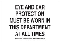 image of Brady B-555 Aluminum Rectangle White PPE Sign - 10 in Width x 7 in Height - 128460