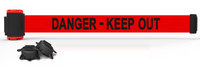image of Banner Stakes MH7008 Wall Mount Magnetic Belt Barrier - Red - BANNER STAKES MH7008