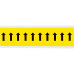 image of Brady 3440-ARO Arrow Marking Label - 7/8 in x 2 1/4 in - Vinyl Cloth - Black on Yellow - B-498 - 34439