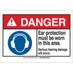 image of Brady B-401 Plastic Rectangle White PPE Sign - 10 in Width x 7 in Height - 144309
