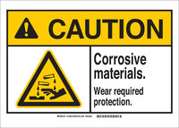 image of Brady B-302 Polyester Rectangle White Hazardous Material Sign - 10 in Width x 7 in Height - 144951