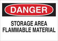 image of Brady B-120 Fiberglass Reinforced Polyester Rectangle White Flammable Material Sign - 14 in Width x 10 in Height - 69511