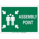 image of Brady B-120 Fiberglass Rectangle Green IMO Evacuation Sign - 14 in Width x 10 in Height - 139577