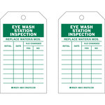 image of Brady 86619 Green on White Polyester Eye Wash Eye Wash Tag - 4 in Width - 7 in Height - B-851