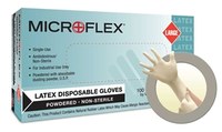 image of Microflex High Five L49 Tan Large Powdered Disposable Gloves - Industrial Grade - Rough Finish - L493