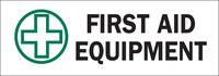 image of Brady B-120 Fiberglass Reinforced Polyester Rectangle White First Aid Sign - 10 in Width x 3.5 in Height - 70345