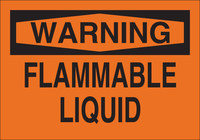image of Brady B-401 Polystyrene Rectangle Orange Flammable Material Sign - 10 in Width x 7 in Height - 25692