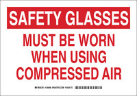 image of Brady B-555 Aluminum Rectangle White PPE Sign - 10 in Width x 7 in Height - 128496