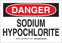 image of Brady B-555 Aluminum Rectangle White Chemical Warning Sign - 10 in Width x 7 in Height - 123653