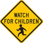 image of Brady B-555 Aluminum Diamond Yellow Pedestrian & Crosswalk Sign - 24 in Width x 24 in Height - 124589