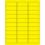 image of Tape Logic LL173YE Rectangle Laser Labels - 1 in x 2 5/8 in - Permanent Acrylic - Fluorescent Yellow - 14690