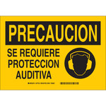 image of Brady B-302 Polyester Rectangle Yellow PPE Sign - 10 in Width x 7 in Height - Laminated - Language Spanish - 37752