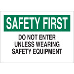 image of Brady B-120 Fiberglass Reinforced Polyester Rectangle White PPE Sign - 14 in Width x 10 in Height - 69099