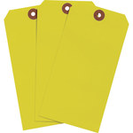 image of Brady 102077 Fluorescent Yellow Rectangle Cardstock Blank Tag - 2 5/8 in 2 5/8 in Width - 5 1/4 in Height - 01301