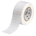image of Brady THT-127-427-3 Die-Cut Printer Label Roll - 2.2 in x 1/2 in - Vinyl - Clear / White - B-427 - 62361