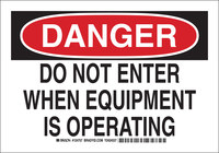 image of Brady B-555 Aluminum Rectangle White Equipment Safety Sign - 10 in Width x 7 in Height - 124755