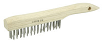 image of Weiler Vortec Pro Stainless Steel Hand Wire Brush - 2.05 in Width x 10.05 in Length - 0.012 in Bristle Diameter - 25104