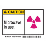 image of Brady 86850 Black / Magenta on Yellow Rectangle Polyester Radiation Hazard Label - 5 in Width - 3 1/2 in Height - B-302