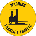 image of Brady B-819 Vinyl Circle Yellow Truck & Forklift Warehouse Traffic Sign - 17 in Width x 17 in Height - Laminated - 97615