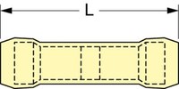 image of 3M Scotchlok MNG10BCMX-A Yellow Butted Nylon Butted Butt Connector - 1.23 in Length - 0.25 in Max Insulation Outside Diameter - 0.135 in Inside Diameter - 58995