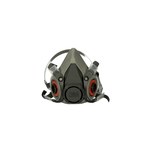 image of 3M 6000 Series 6200 Gray Medium Thermoplastic Elastomer Half Mask Facepiece Respirator