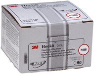 image of 3M Hookit 260L Coated Aluminum Oxide White Hook & Loop Disc - Film Backing - P600 Grit - Extra Fine - 5 in Diameter - 00955
