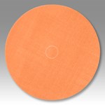 image of 3M Trizact Hookit 268XA Coated Aluminum Oxide Orange Hook & Loop Disc - Film Backing - 3 mil Weight - A5 Grit - Ultra Fine - 6 in Diameter - 27492