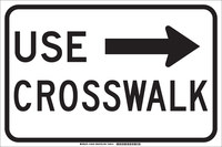 image of Brady B-555 Aluminum Rectangle White Pedestrian & Crosswalk Sign - 18 in Width x 12 in Height - 129447
