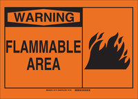 image of Brady B-401 Polystyrene Rectangle Orange Flammable Material Sign - 10 in Width x 7 in Height - 21719