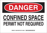 image of Brady B-555 Aluminum Rectangle White Confined Space Sign - 10 in Width x 7 in Height - 126834