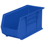 image of Akro-Mils Akrobin 60 lb Blue Industrial Grade Polymer Hanging / Stacking Storage Bin - 18 in Length - 8 1/4 in Width - 9 in Height - 1 Compartments - 30265 BLUE