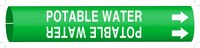 image of Brady 4111-F Strap-On Pipe Marker, 6 in to 7 7/8 in - Water - Plastic - White on Green - B-915 - 47951