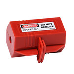 image of Brady 110 V Red Polypropylene Electrical Plug Lockout 65674 - 3 1/2 in Width - 2 in Height - 754476-65674