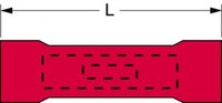 image of 3M Scotchlok MV8BCK Red Brazed Vinyl Brazed Butt Connector - 1.5 in Length - 0.3 in Max Insulation Outside Diameter - 0.175 in Inside Diameter - 02144